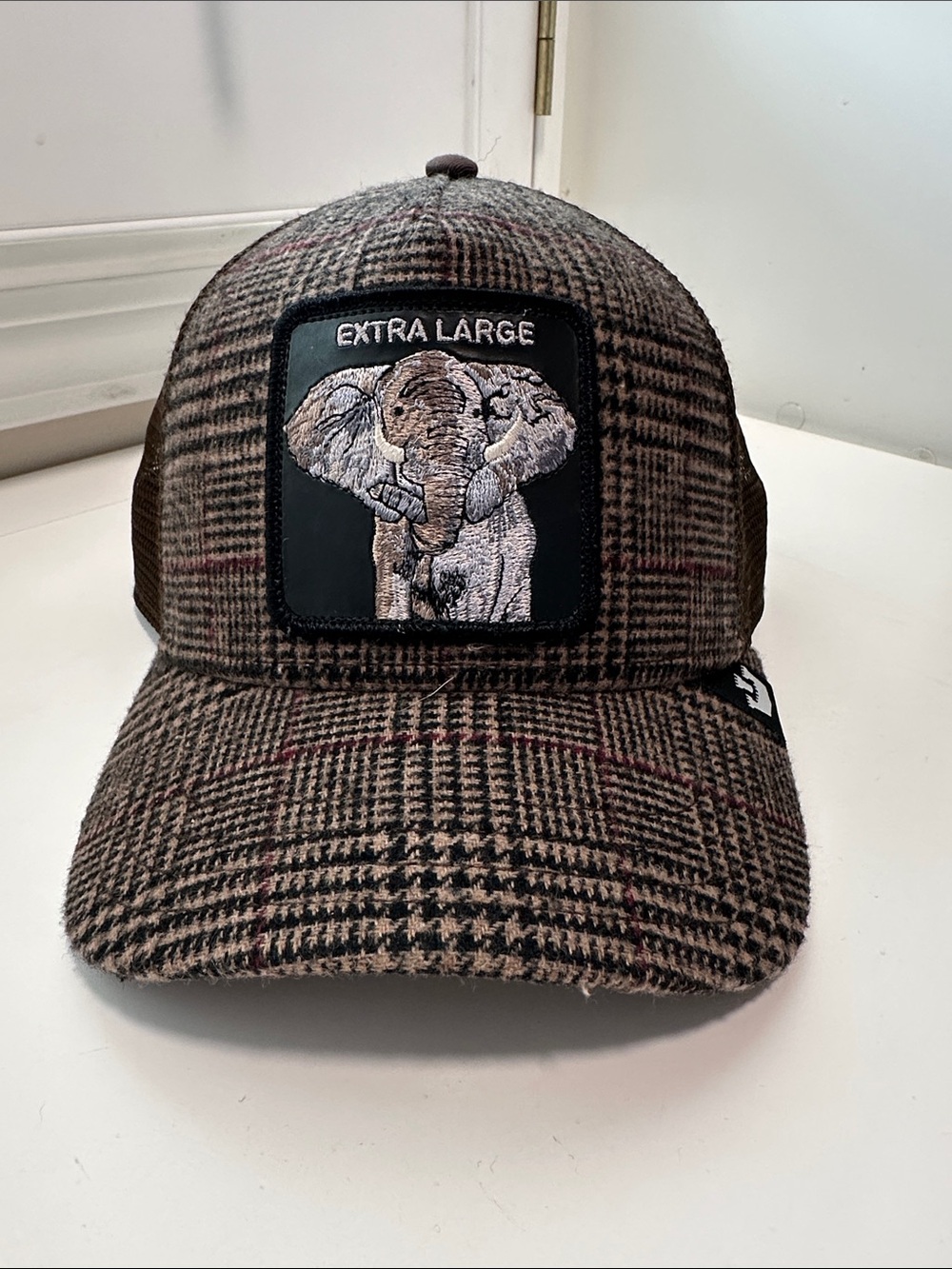 Goorin Bros Brown Tweed Cap with Elephant Patch